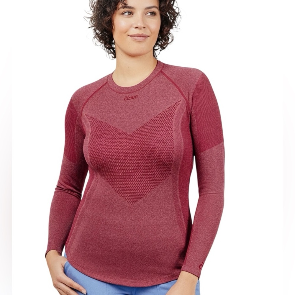 Clove Featherlight UnderScrub Healthcare Top in Size Large NEW Burgundy